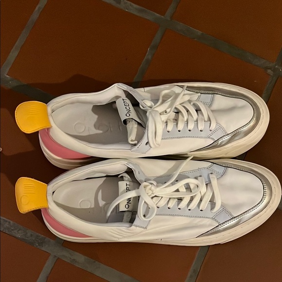 Concept White and Pink Women's Sneakers - Picture 1 of 6
